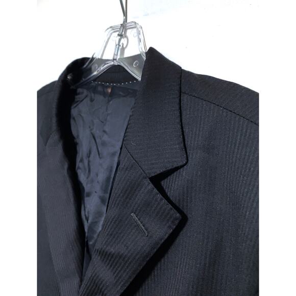 Z Zegna Classic Natural Comfort Black Blazer Suit Jacket 46R Wool Made In Spain - Picture 4 of 14